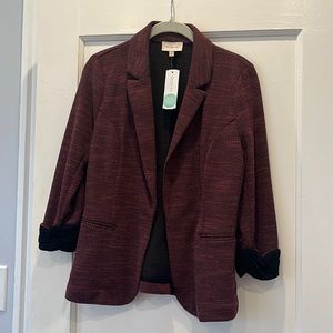 Skies Are Blue Asa Knit Burgundy Blazer. New with Tag!